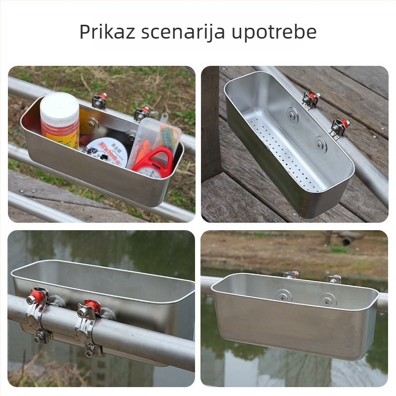 Posuda od nehrđajućeg čelika za brod s kutijom za živu mamac i prostorom za pohranu