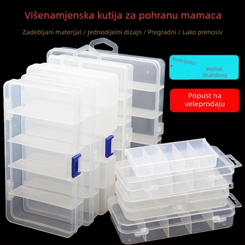 Kutija s pet odjeljaka za lure i ribolovnu opremu, plastična kutija za pohranu