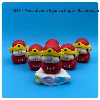 Drvena figurica Malog boga bogatstva i sreće, stolni ukras, ideja za poklon