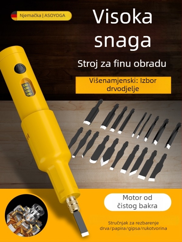 Set električnog graviranja, mali ručni alat s litij‑ionskom baterijom za obradu drveta, rezbarenje korijena bonsaija i poliranje