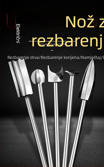 Električni set alata za drvorez s noževima od bijele čelika — alati za drvorezbu i rezanje korijena, frezne glave