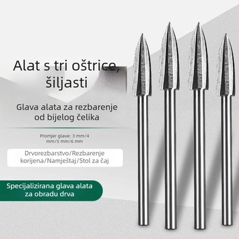 Električna glodalica za drvorezbu s trostrukim glavom za brušenje