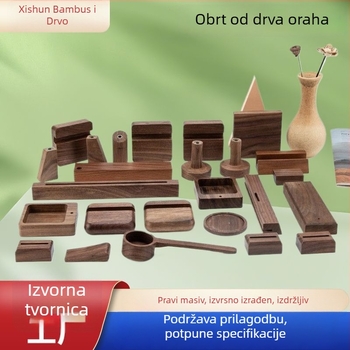 Drveni ukras od orašćevog drveta za dom i ured, stolni kalendar s čvrstim drvenim dnom