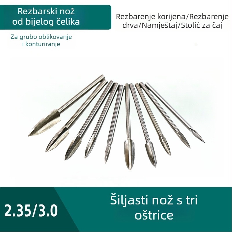 5-dijelni set alata za drvorezbarstvo: rezbarenje namještaja i korijenskih dijelova, brušenje i poliranje, električne freze i bušilice za drvo