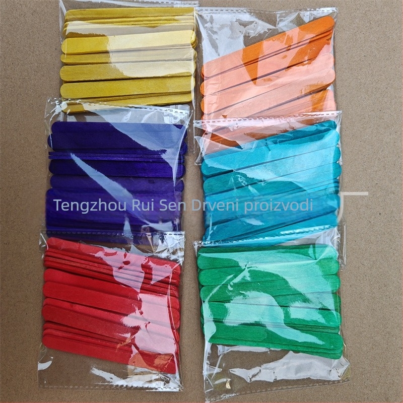 Šarene drvene štapiće za sladoled, 114×10×2, DIY set, 20 komada, od breze