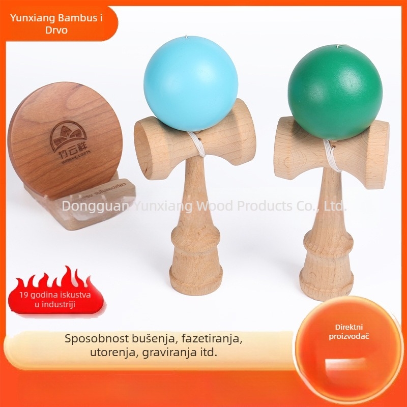 Drvena kendama s edukativnom loptom za rano učenje i igru roditelj-dijete