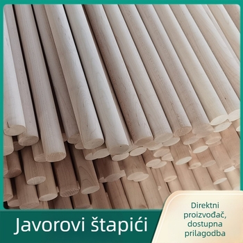Kružni drveni štap od javorovog drveta za DIY zanate i dodatke za namještaj