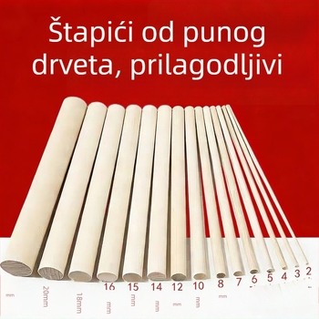 Bukove drvene štapiće, kružne, prirodna boja, DIY ručni rad