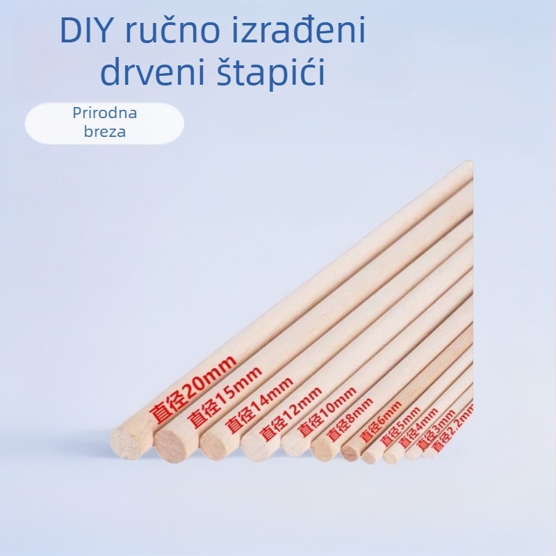 Bukove drvene štapiće, kružne, prirodna boja, DIY ručni rad
