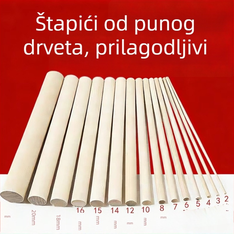 Bukove drvene štapiće, kružne, prirodna boja, DIY ručni rad