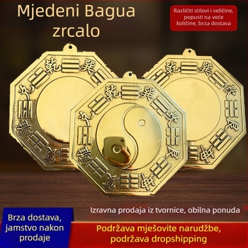 Bakreno konveksno i konkavno ogledalo za ulaz, kućni dekor s geometrijskim dizajnom