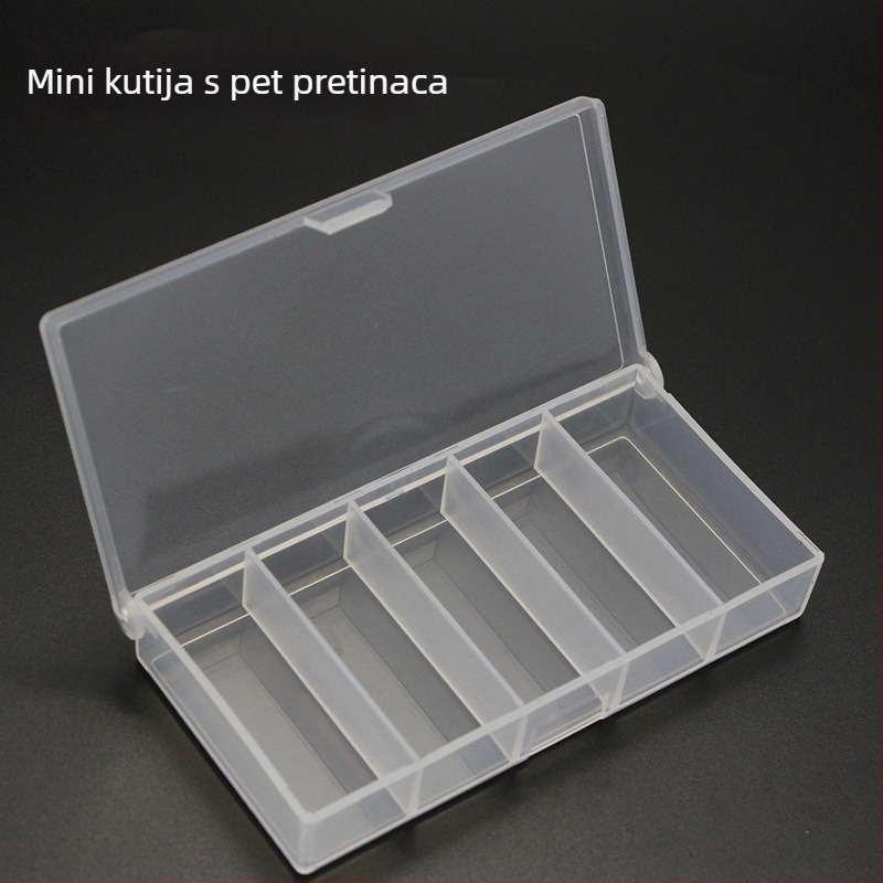 Mini kutija s pet odjeljaka za mamce i udice