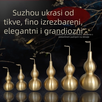Bakreni Bagua tikva ukras s poklopcem i motivom lista za kućnu dekoraciju