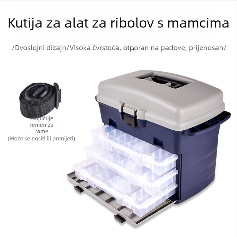 Ultra lagana kutija za mamce s podesivim pregradama, višestruka kutija za ribolovnu opremu