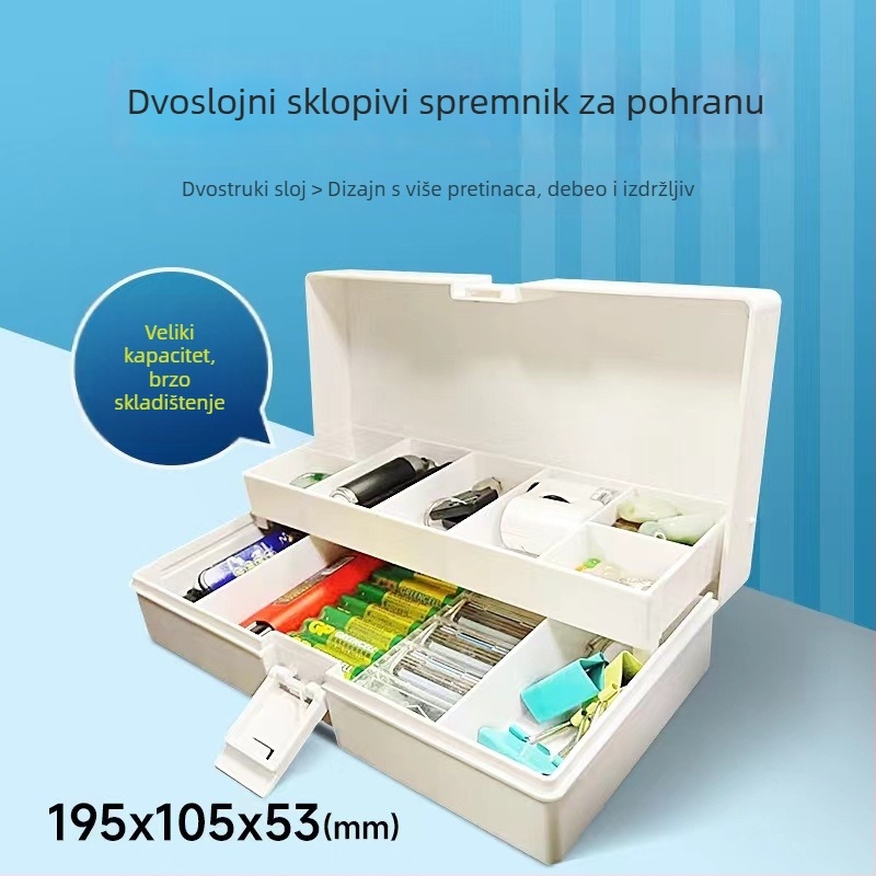 Višestruka kutija za mamce s odvojivim pregradama, dvostruko slojna plastična kutija za alate, prijenosna za skladištenje mamaca