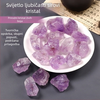 Prirodni svijetlo ljubičasti sirovi ametistni kamen dekor za akvarije i posude; primjerak minerala i kamen za aromaterapiju.