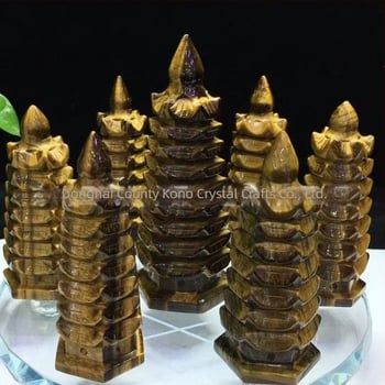 Prirodno tigrovo oko Wenchang pagoda, dekor za ured i studij, polirana izrada