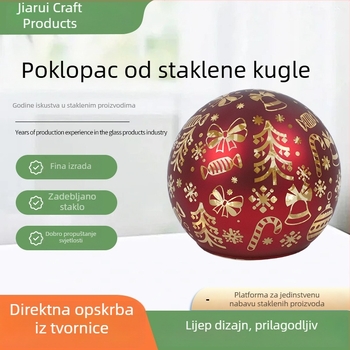 Stakleni poklopac kuglice, božićno oslikana kuglica, viseća ukras za božićno drvce