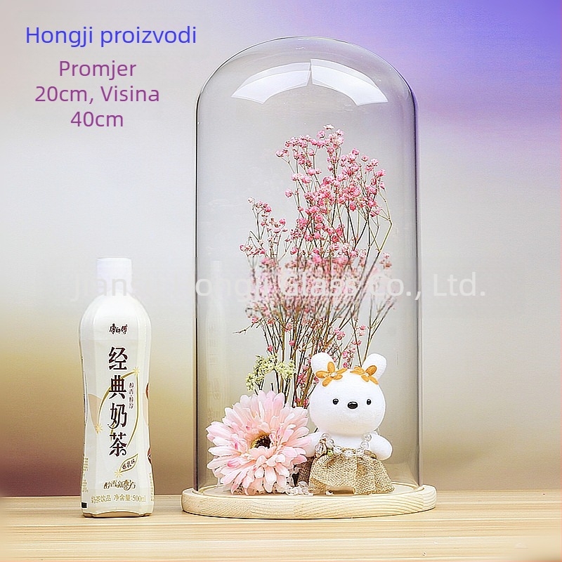 Prilagođeni stakleni poklopac za vječne cvijeće, model ruke za par, promjer 25/30/40/50 cm