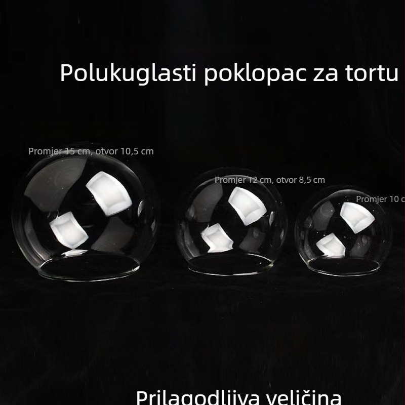 Liao Duoduo stakleni poklopac za tortu, prilagođena verzija, staklena kugla od borosilikatnog stakla, putni suvenir, kristal