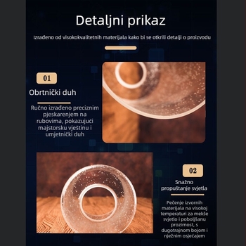 Prozirni stakleni abažur sa mjehurićima, cilindričan, pogodan za stolne, zidne, podne i vanjske lampe