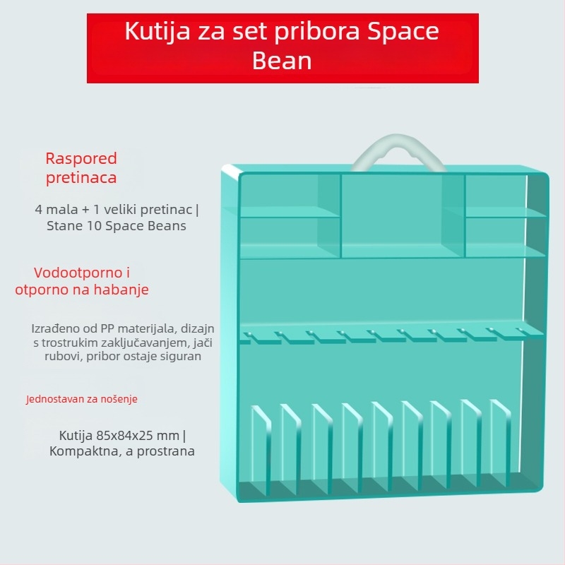 Space Beans set dodataka za ribolov – prijenosna kutija za pohranu, otporna na tlak, otporna na habanje, vodootporna, PP materijal