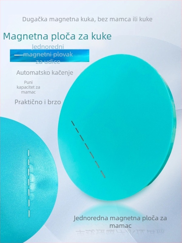 Magnetska posuda za mamce s vertikalnim udicom, jednoslojni tanak disk dizajn za kutiju za ribolov i mamce