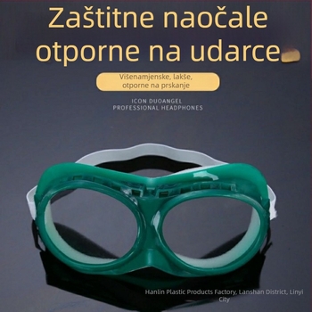Zaštitne naočale za pijesčenje i lakiranje, otporne na udarce, prašinu i UV zaštitu, PVC i staklo okvir, podesivi okvir