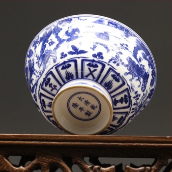 Porcelanska plavo-bijela zdjela s motivom Guiguzi, klasična kućna dekoracija, imitacija antičkog porculana