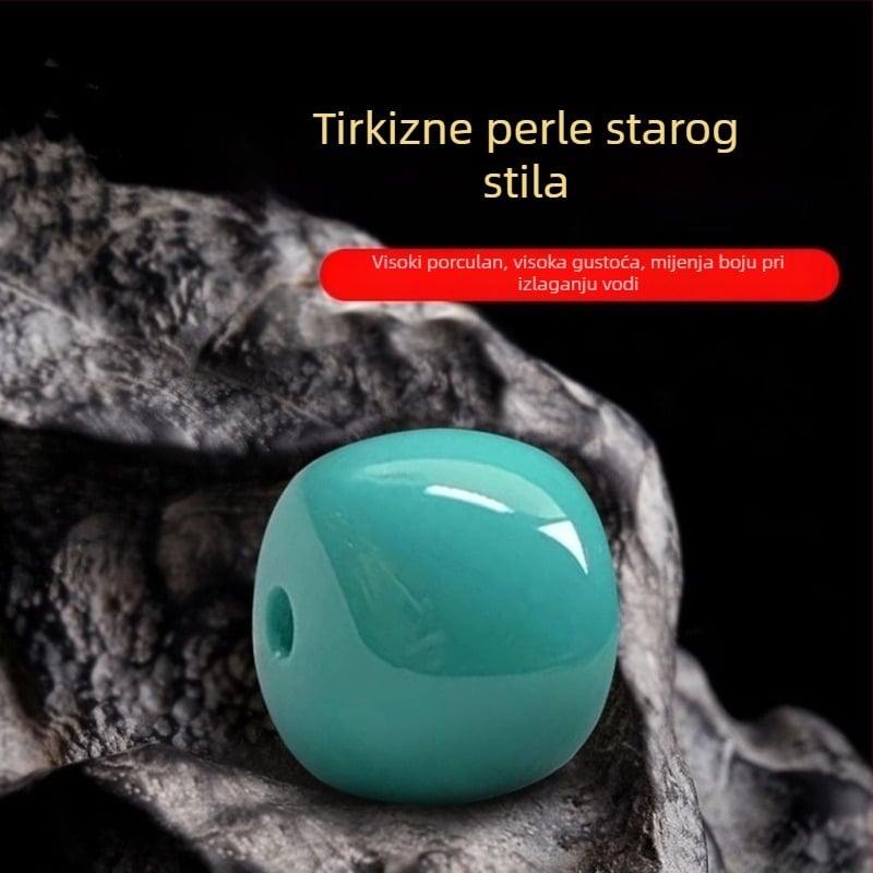 Prirodni tirkizni perli, starinski cilindrični perli s distancijskim zvjezdama i mjesecom, slobodne perle