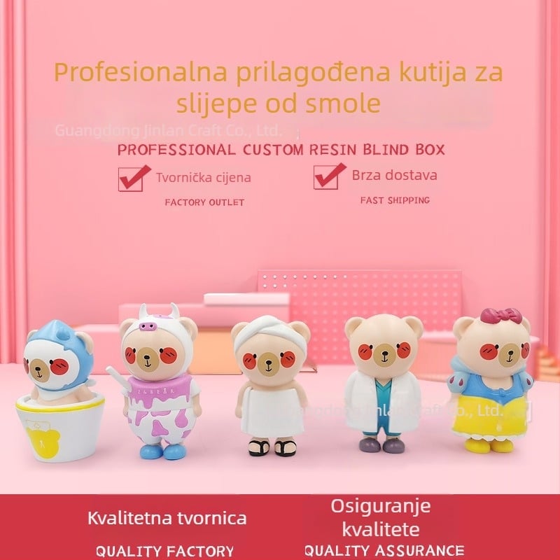 Prilagođena maskota od smole, anime-stil figure za kolekcioniranje, prilagođene životinjske smole figure