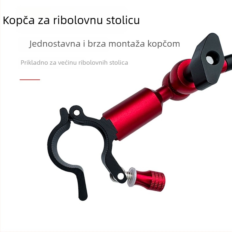 Vanjski držač telefona za ribolov sa stalkom lampe za noćni ribolov, sklopiva aluminijska kutija za ribolov i dodaci za stolicu za ribolov