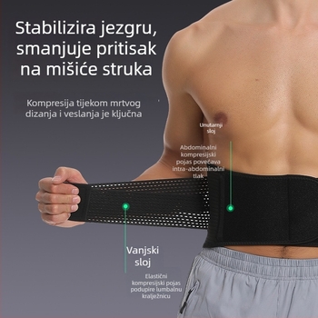 Prozračna pojas za struk za dizanje utega, podesiva, unisex, za fitness
