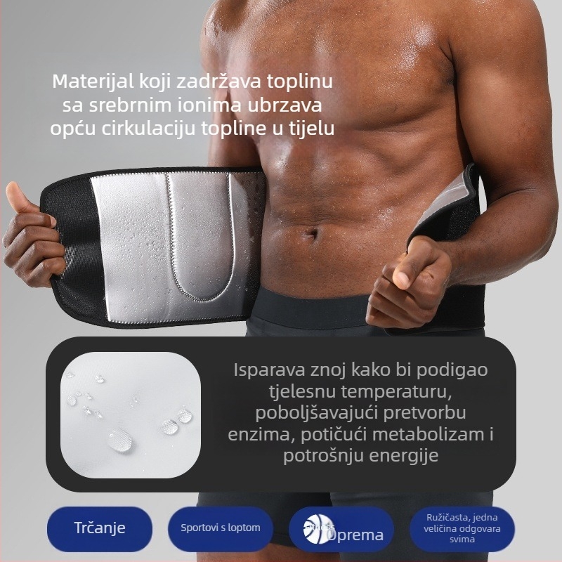 Sportski pojas za struk s srebrnim ionima za muškarce i žene – pojas za znojenje i oblikovanje trbuha za trčanje i fitness