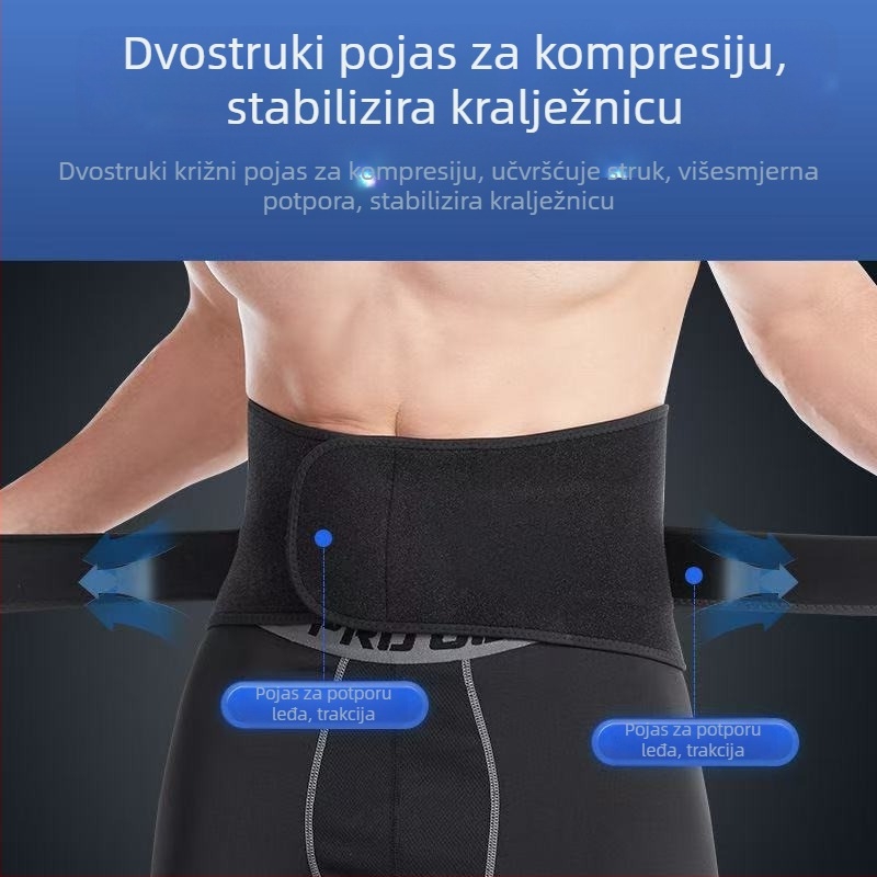 Pojas za struk od prozračne mreže s dvostrukom kompresijom, za fitness i dizanje utega