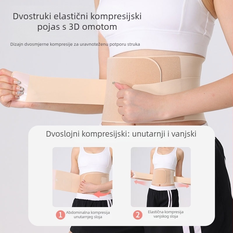 Biomimetički prozračni pojas za struk s površinom prilagođenom koži, abdominalna kompresija i dvostruki tlak