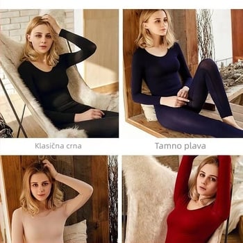 Unisex termo set donjeg i gornjeg rublja s konstantnom temperaturom 37°C, bezšavno grijanje, jesenski komplet za gornje i donje rublje
