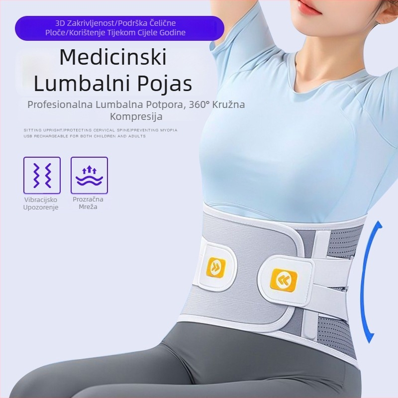 Prozračna lumbalna medicinska traka za muškarce i žene, rehabilitacija lumbalne diska i steznik za trbuh s potporom čelične ploče.