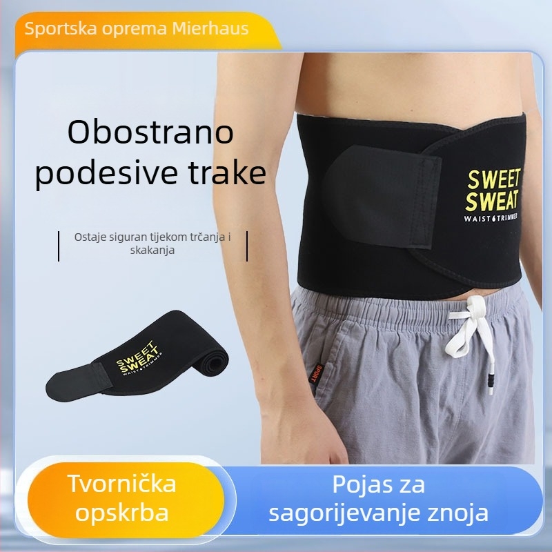Sportski pojas za znojenje za muškarce i žene, podrška struka, kompresijski pojas za trbuh za mršavljenje i oblikovanje struka