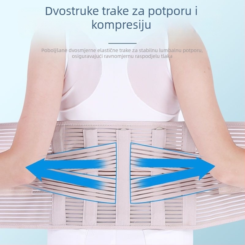 Prozračan pojas za struk sa podrškom i kompresijom za lumbalnu regiju, pogodan za dizanje utega, čučnjeve, trčanje i košarku