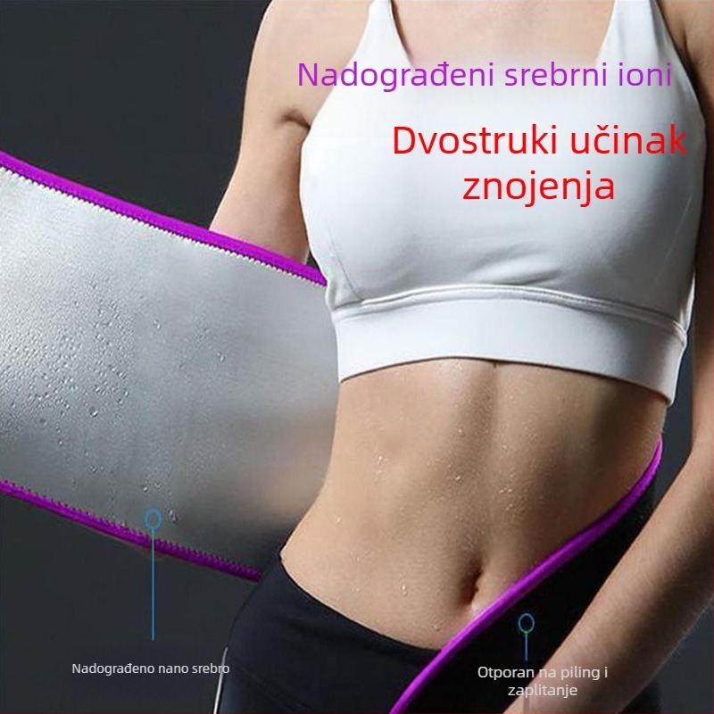 Prozračan pojas za jogu sa srebrnim ionima, upija znoj, džep za trbuh, neopren pojas za trening