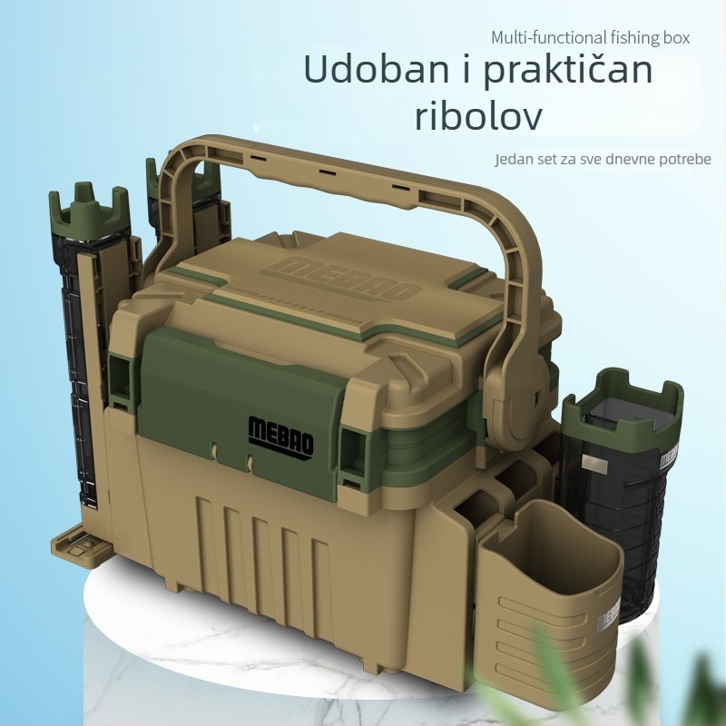 Nova verzija seta kutije za ribolov s višenamjenskim držačem štapa, sjedalom kutije za ribolov i ojačanim kompletom za pohranu za morski ribolov