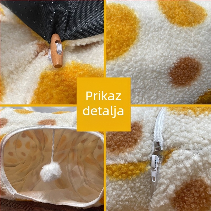 Tunel za mačke od ovčje vune u obliku krofne, gnijezdo