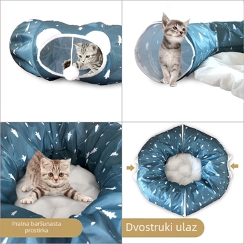 Tunel za mačke s mjestom za spavanje i igru, veliko gnijezdo za unutarnju upotrebu, prozračan materijal, za sve sezone