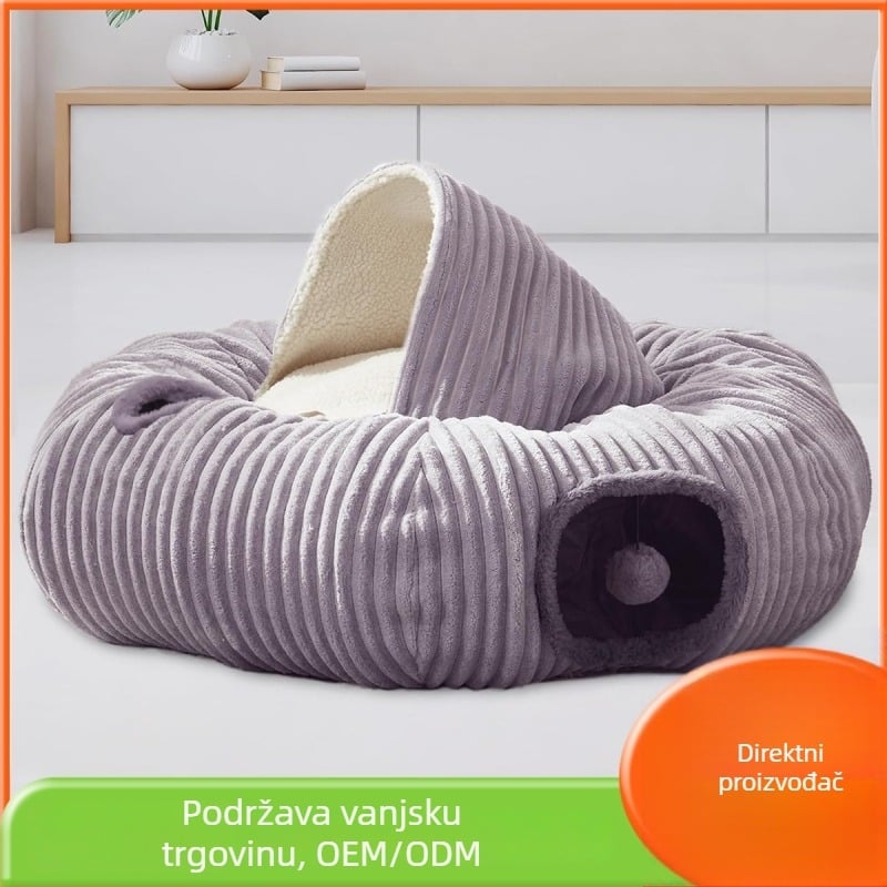 Poluzatvoren mačji tunel i gnijezdo s sklopivim kućištem u obliku školjke, mačji prolaz, zimsko mačje gnijezdo