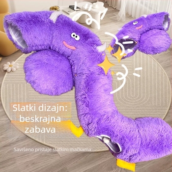 Dopamin ljubičasti plišani sklopivi tunel za mačke, u obliku krofne