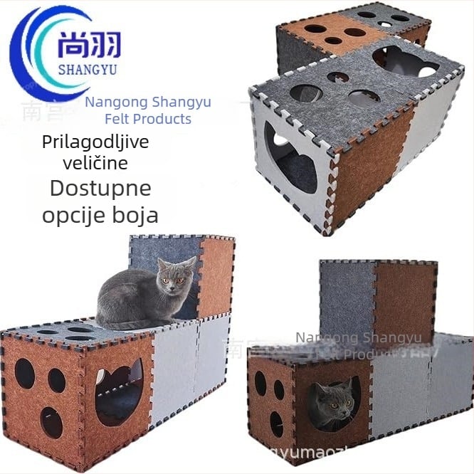 DIY prilagodljivi mačji tunel i kubična kućica, sklopiva skrivena rupa, višestruka konfiguracijska mačja igračka