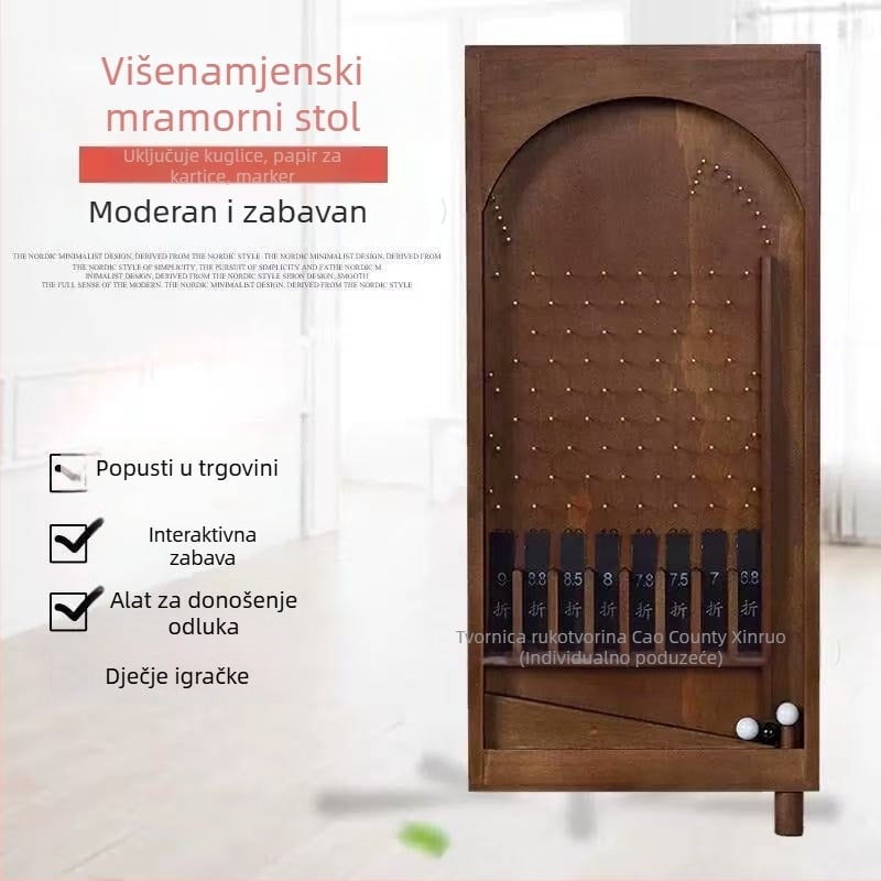 Ručni drveni viseći ukras s motívom paviljona, moderni minimalistički stil, inkjet tisak