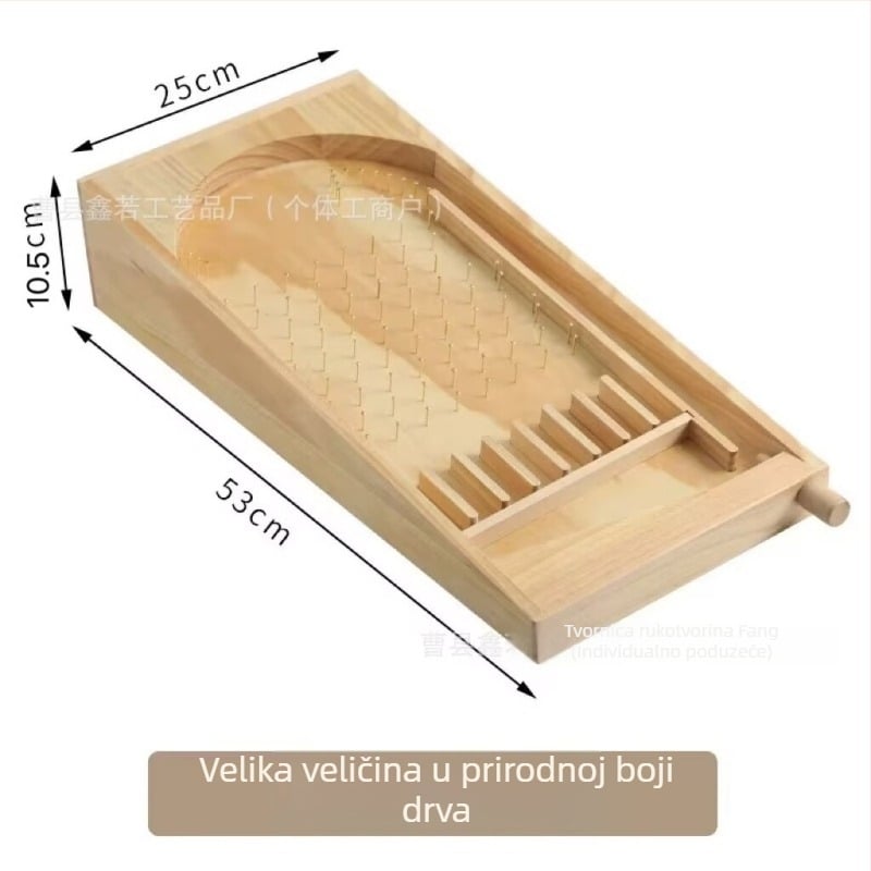Ručni drveni viseći ukras s motívom paviljona, moderni minimalistički stil, inkjet tisak