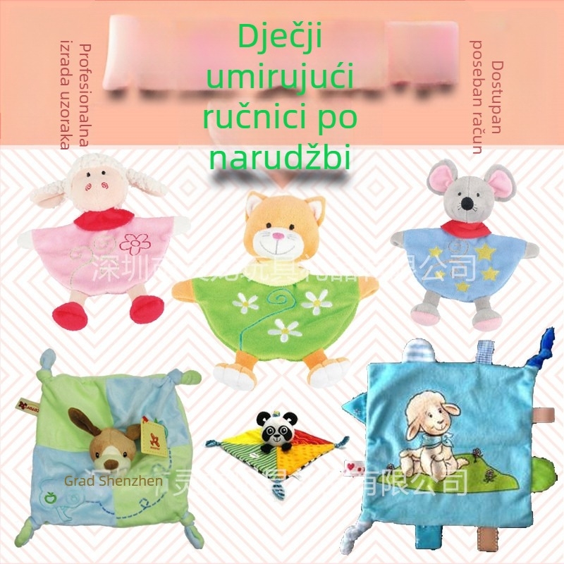 Pliš ovca za bebe i djecu do 3 godine – kratki pliš, PP pamuk punilo, umirujući komad tkanine